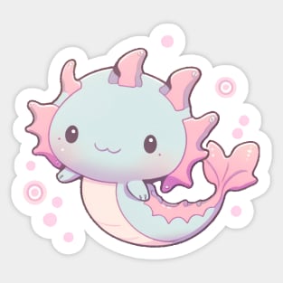 Pink and Blue Pastel Axolotl Cute Sticker